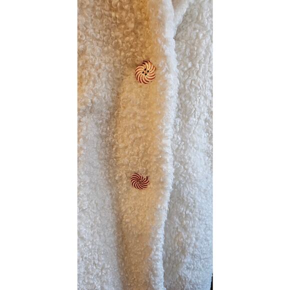 Scoop Cozy White Teddy Bear Coat‎ Shawl Collar Women Size L Fuzzy Furry - Picture 3 of 8